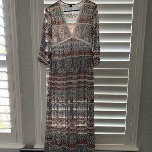 Long sleeve, patterned dress